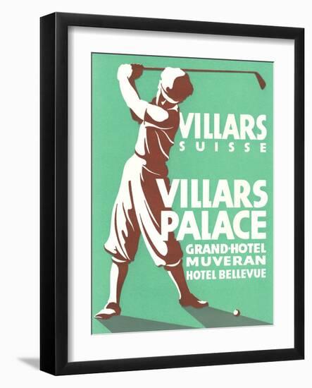 Golfer, Villars Hotel-null-Framed Art Print