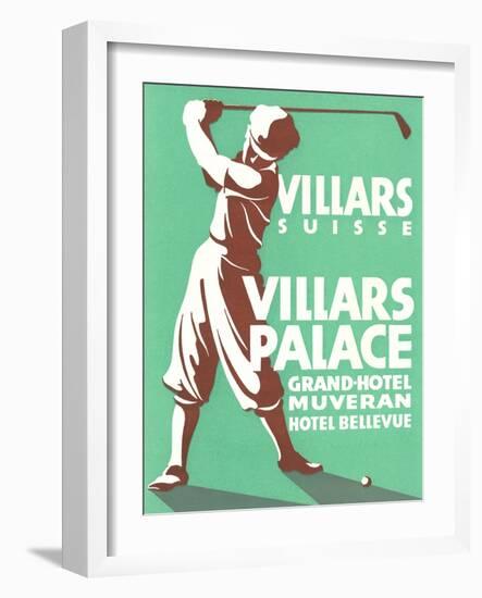 Golfer, Villars Hotel-null-Framed Art Print