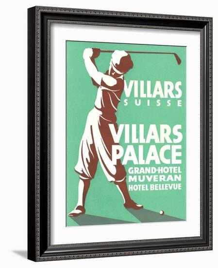 Golfer, Villars Hotel-null-Framed Art Print