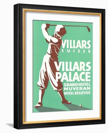 Golfer, Villars Hotel-null-Framed Art Print