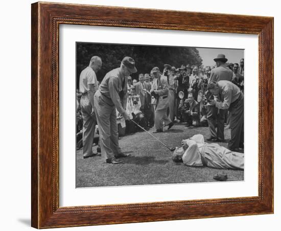 Golfers Clowning Around for the Photographers, During the Washington Post Gold Tournament-Martha Holmes-Framed Photographic Print