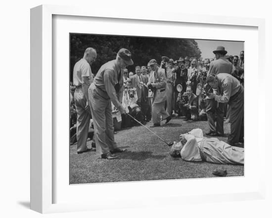 Golfers Clowning Around for the Photographers, During the Washington Post Gold Tournament-Martha Holmes-Framed Photographic Print