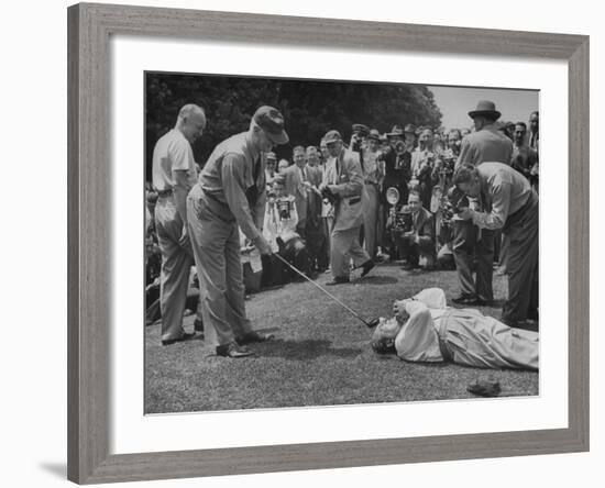 Golfers Clowning Around for the Photographers, During the Washington Post Gold Tournament-Martha Holmes-Framed Photographic Print