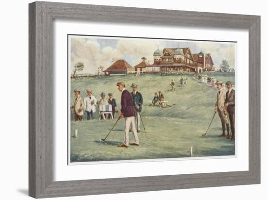 Golfers Golfing at the Royal Sydney Golf Club Links-Percy F.s. Spence-Framed Art Print