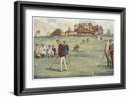 Golfers Golfing at the Royal Sydney Golf Club Links-Percy F.s. Spence-Framed Art Print