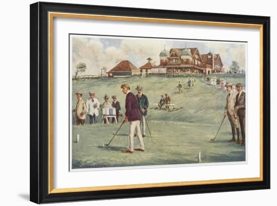 Golfers Golfing at the Royal Sydney Golf Club Links-Percy F.s. Spence-Framed Art Print