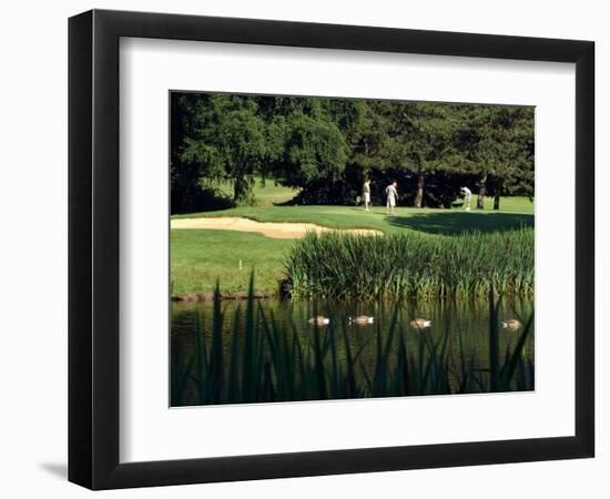 Golfers on the 17th Hole of the Eastmoreland Golf Course, Portland, Oregon, USA-Janis Miglavs-Framed Photographic Print