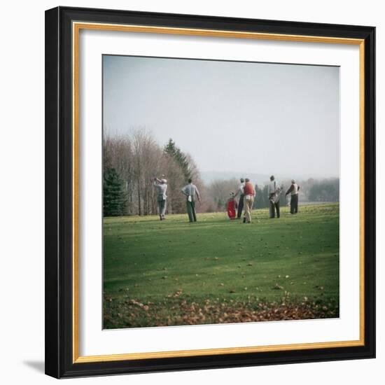 Golfers Playing on Golf Course-Walker Evans-Framed Photographic Print