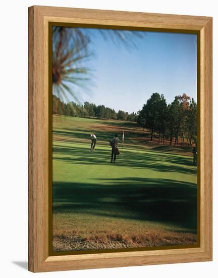 Golfers Playing on the Pinehurst No. 2 Championship Golf Course-null-Framed Premier Image Canvas