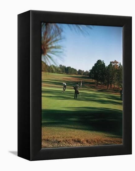 Golfers Playing on the Pinehurst No. 2 Championship Golf Course-null-Framed Premier Image Canvas