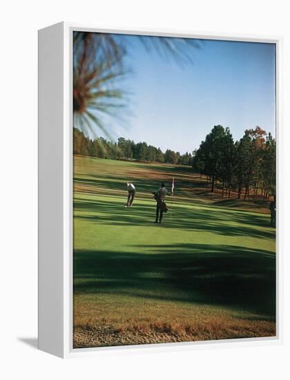 Golfers Playing on the Pinehurst No. 2 Championship Golf Course-null-Framed Premier Image Canvas