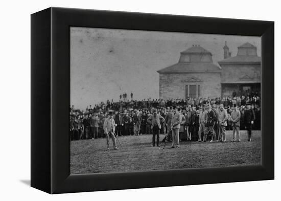 Golfers Putting at St. Andrews-null-Framed Premier Image Canvas