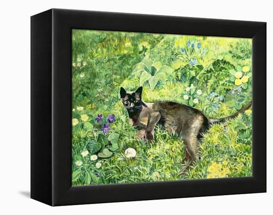 Golfing Cat-Hilary Jones-Framed Premier Image Canvas