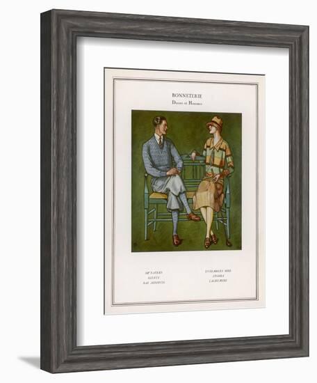 Golfing Couple: The Man Wears Plus-Fours with Matching Socks and Jumper-null-Framed Art Print