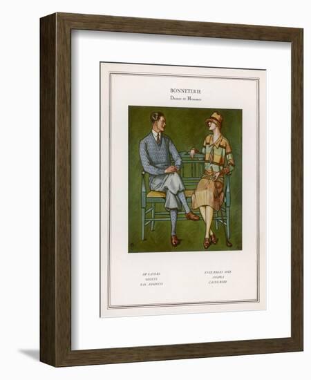 Golfing Couple: The Man Wears Plus-Fours with Matching Socks and Jumper-null-Framed Art Print