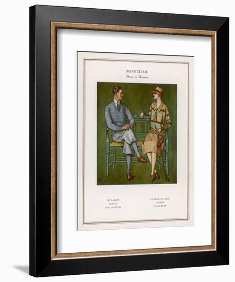 Golfing Couple: The Man Wears Plus-Fours with Matching Socks and Jumper-null-Framed Art Print