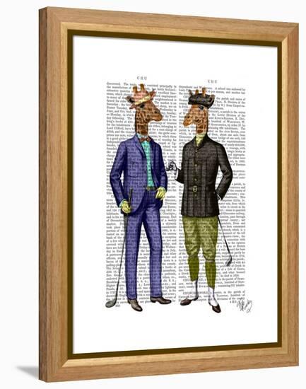 Golfing Giraffes-Fab Funky-Framed Stretched Canvas