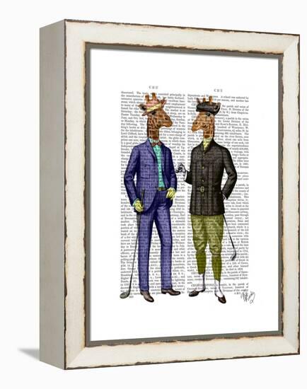 Golfing Giraffes-Fab Funky-Framed Stretched Canvas