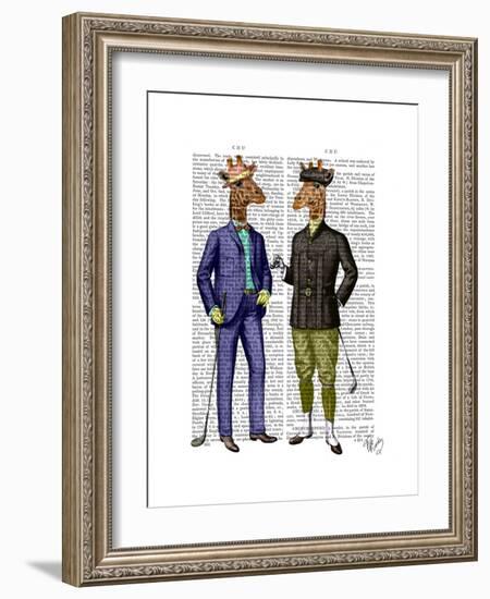 Golfing Giraffes-Fab Funky-Framed Art Print