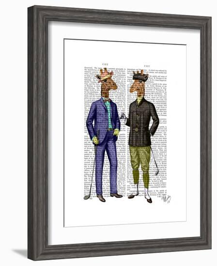 Golfing Giraffes-Fab Funky-Framed Art Print