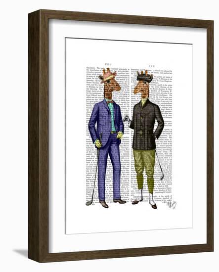 Golfing Giraffes-Fab Funky-Framed Art Print