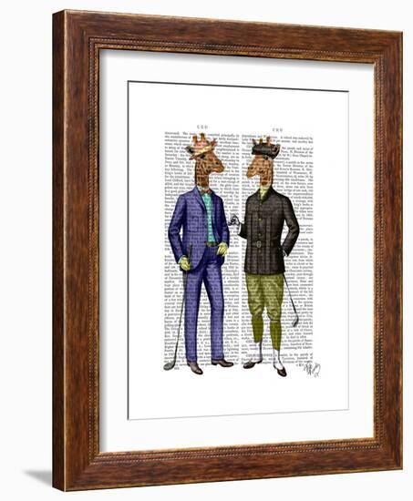 Golfing Giraffes-Fab Funky-Framed Art Print