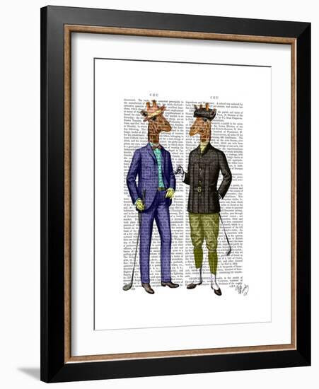 Golfing Giraffes-Fab Funky-Framed Art Print