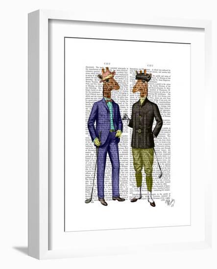 Golfing Giraffes-Fab Funky-Framed Art Print