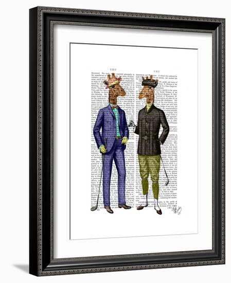 Golfing Giraffes-Fab Funky-Framed Art Print