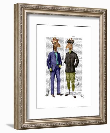 Golfing Giraffes-Fab Funky-Framed Art Print