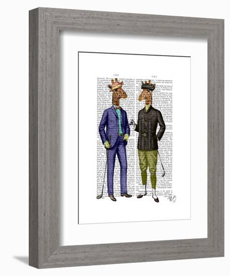 Golfing Giraffes-Fab Funky-Framed Art Print