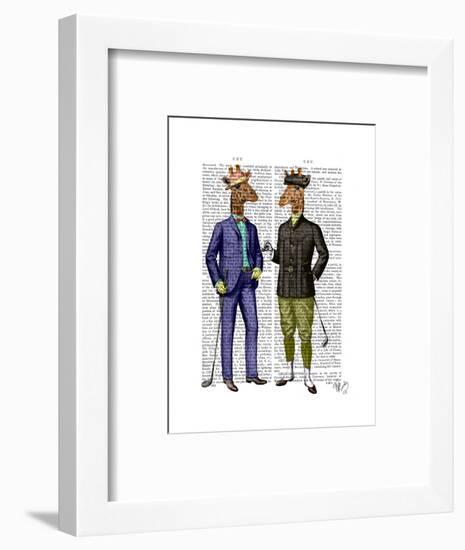 Golfing Giraffes-Fab Funky-Framed Art Print