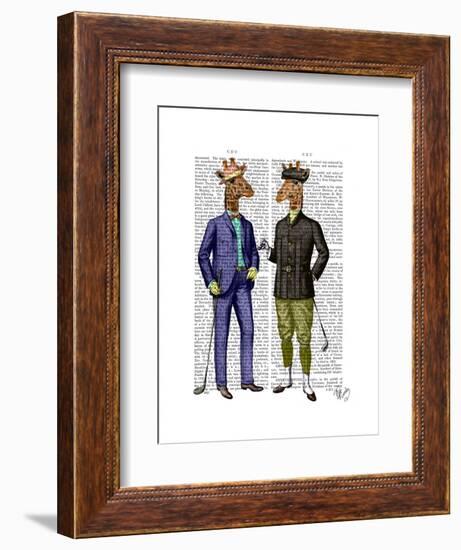 Golfing Giraffes-Fab Funky-Framed Art Print