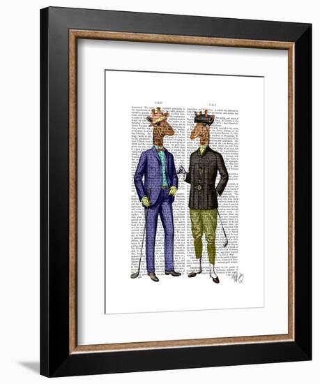 Golfing Giraffes-Fab Funky-Framed Art Print