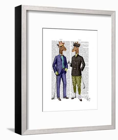 Golfing Giraffes-Fab Funky-Framed Art Print