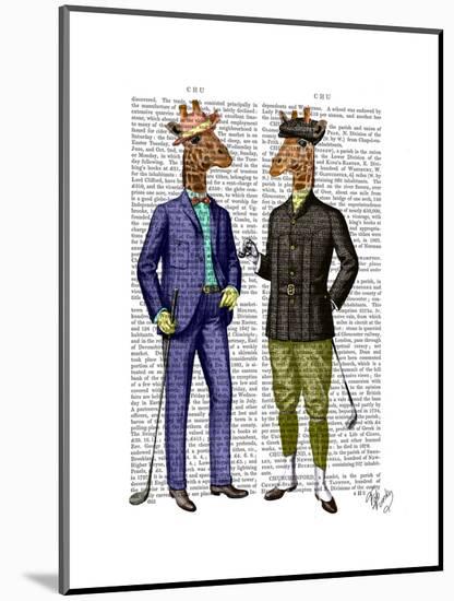 Golfing Giraffes-Fab Funky-Mounted Art Print