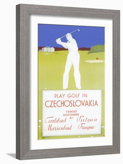 Golfing in Czechoslovakia-null-Framed Art Print