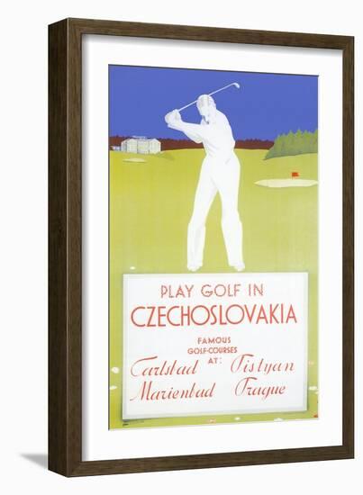 Golfing in Czechoslovakia-null-Framed Art Print