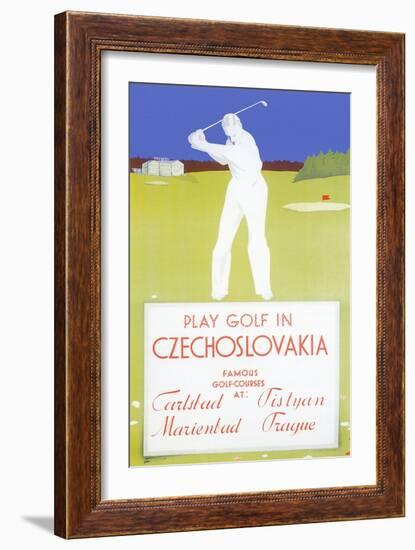 Golfing in Czechoslovakia-null-Framed Art Print