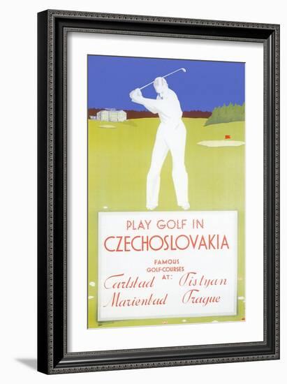 Golfing in Czechoslovakia-null-Framed Art Print