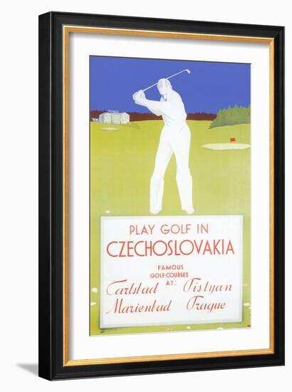 Golfing in Czechoslovakia-null-Framed Art Print