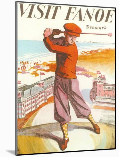 Golfing in Denmark-null-Mounted Art Print