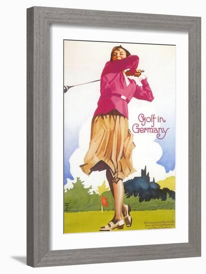 Golfing in Germany-null-Framed Art Print