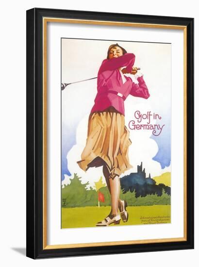 Golfing in Germany-null-Framed Art Print