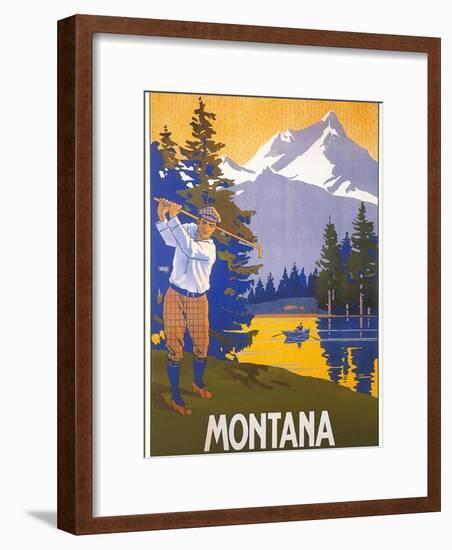 Golfing in Montana-null-Framed Premium Giclee Print