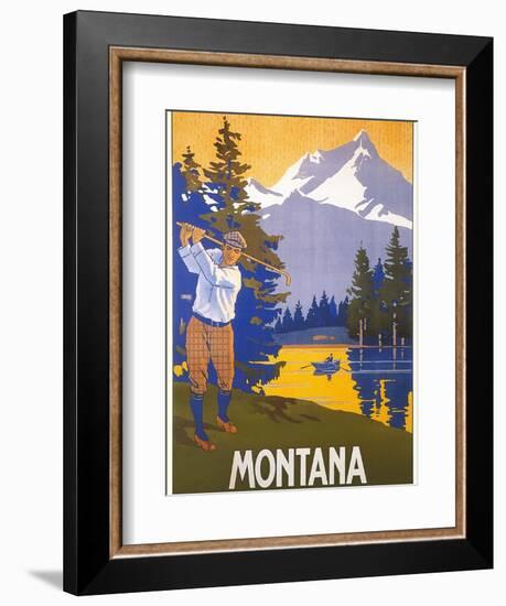 Golfing in Montana-null-Framed Art Print