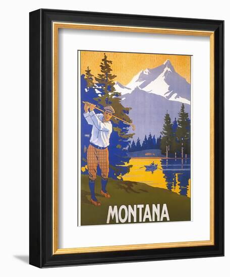 Golfing in Montana-null-Framed Art Print