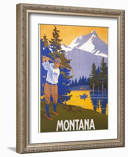 Golfing in Montana-null-Framed Art Print