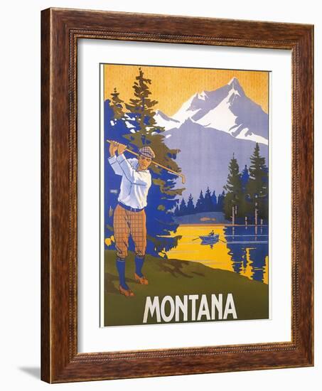 Golfing in Montana-null-Framed Art Print