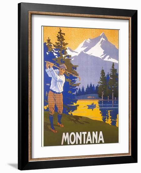 Golfing in Montana-null-Framed Art Print